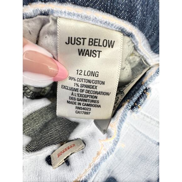 Old Navy Stretch Just Below The Waist Medium Rinse Jeans Women's Size 12 Long - Picture 5 of 6